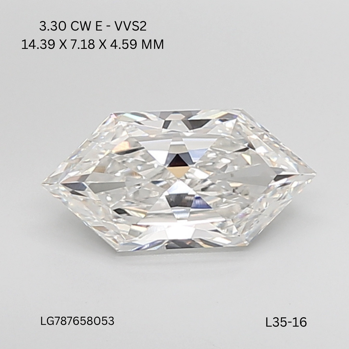 3.30 CT E VVS2 HEXAGONAL diamond Fancy Shape