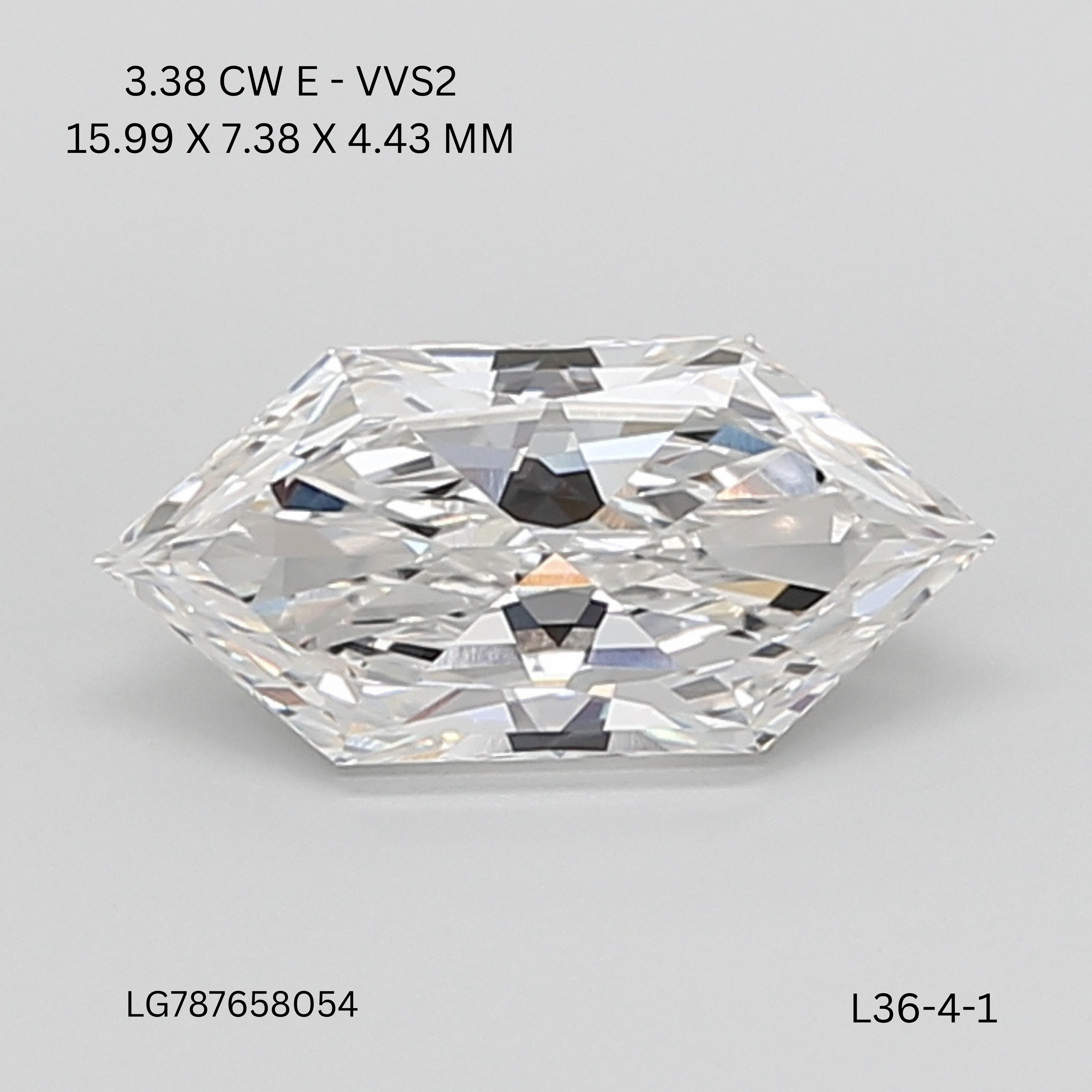 3.38 CT E VVS2 HEXAGONAL diamond Fancy Shape