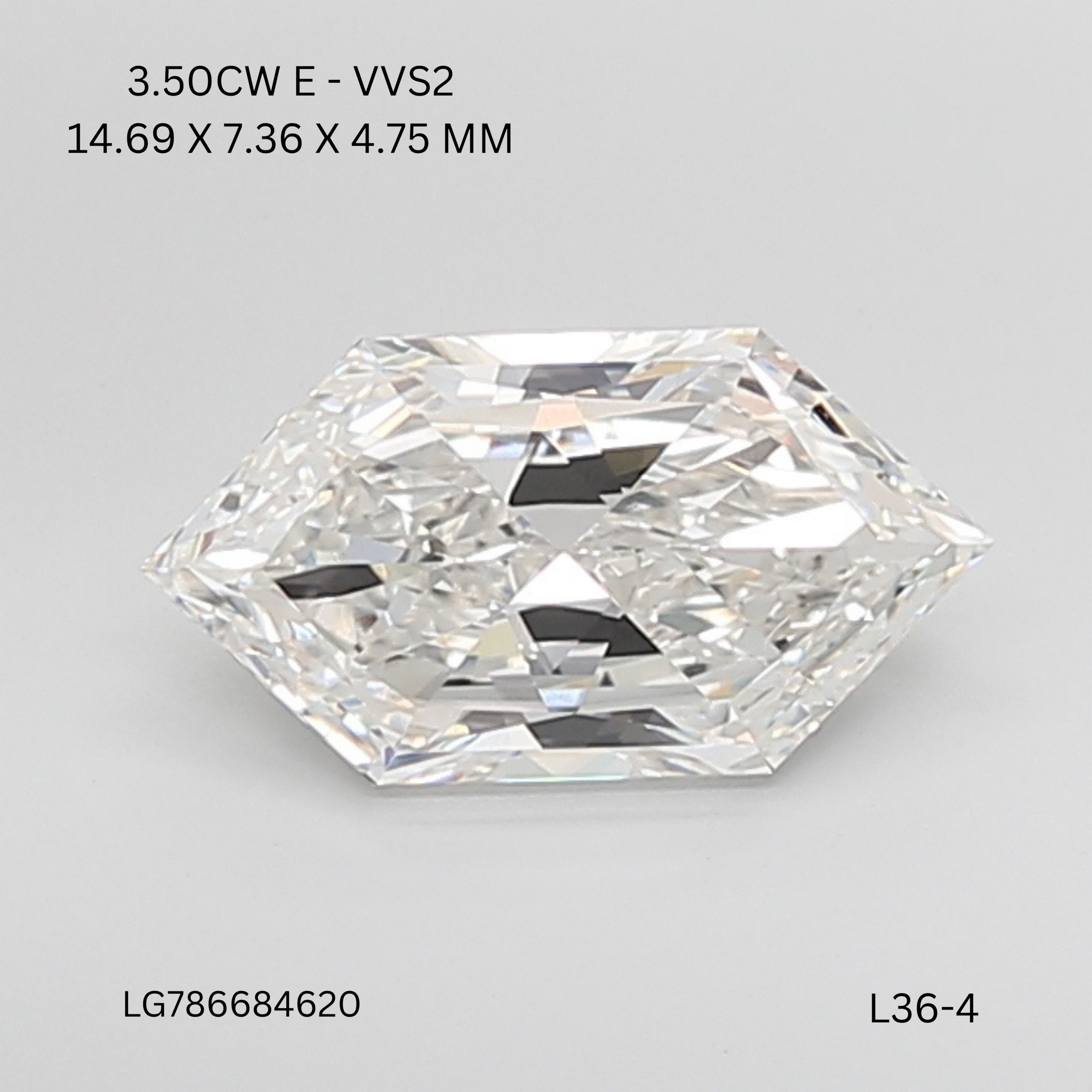 3.50 CT E VVS2 HEXAGONAL diamond Fancy Shape