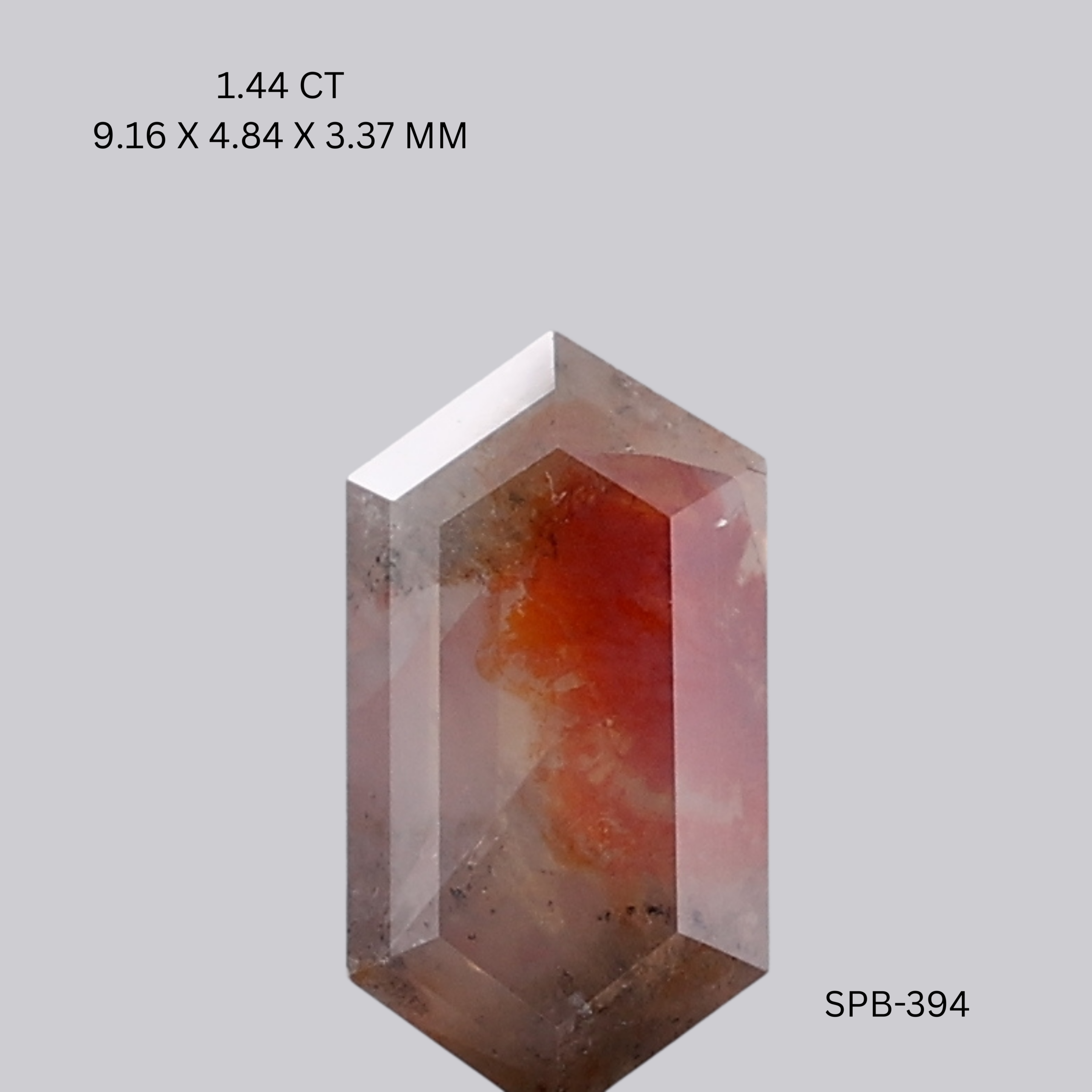 1.44 CT RUSTIC PK HEXAGONAL diamond Salt & Pepper